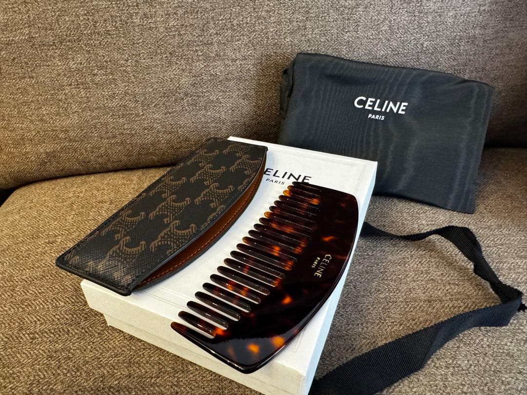 CELINE ケース付きカーブヘアコーム / トリオンフキャンバス