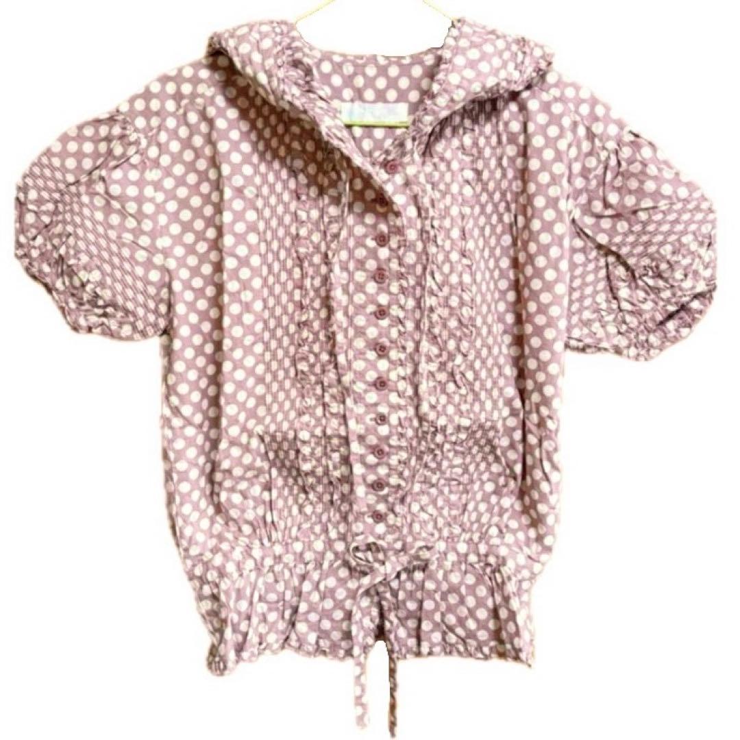 美品✨ピンクハウス 半袖ブラウス&スカート　ピンク　水玉　綿　送料無料