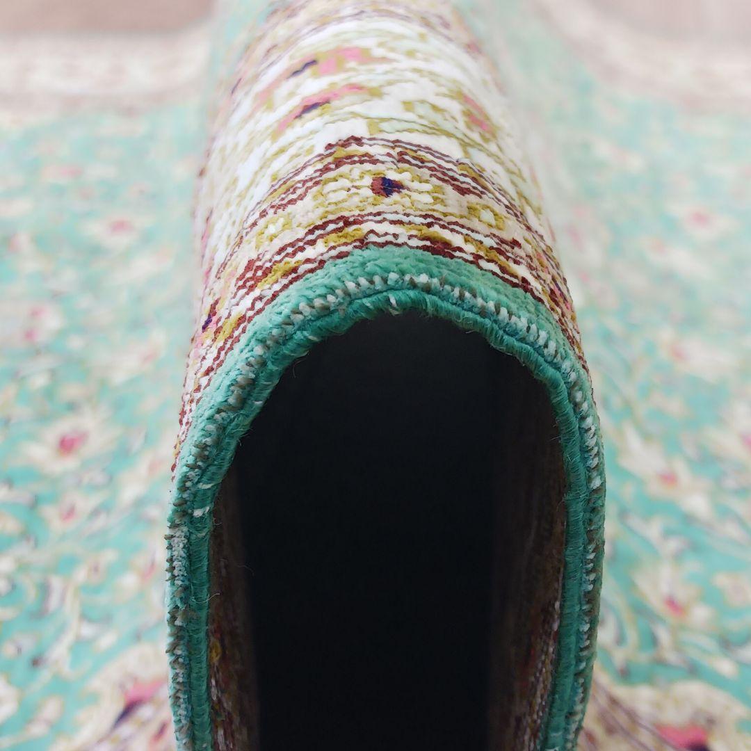 Y3348 高級ペルシャ絨毯 クム産 シルク100% 手織り90万ノット