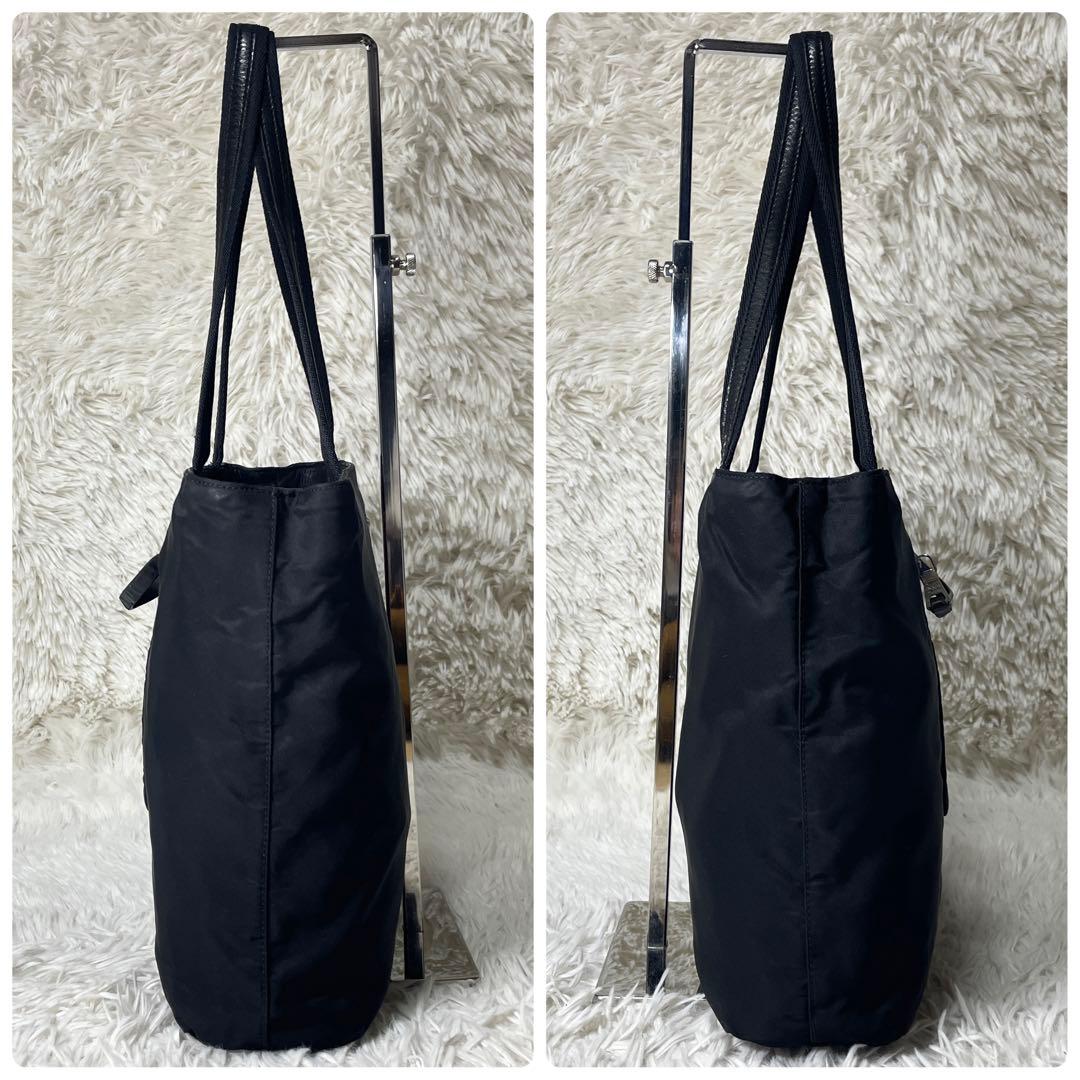 【良品】PRADA プラダ　トートバッグ　ナイロン　レザー　ブラック　黒　肩掛け