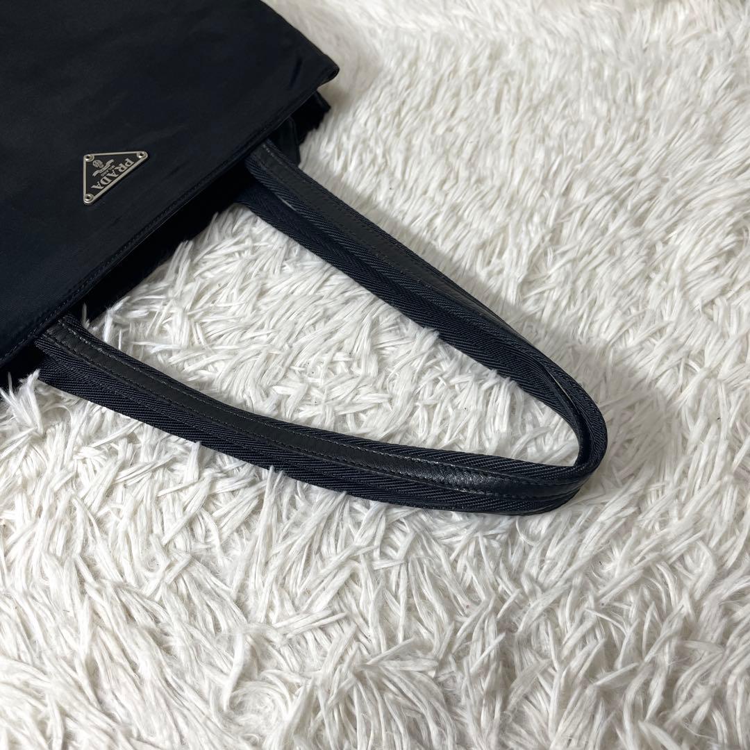 【良品】PRADA プラダ　トートバッグ　ナイロン　レザー　ブラック　黒　肩掛け
