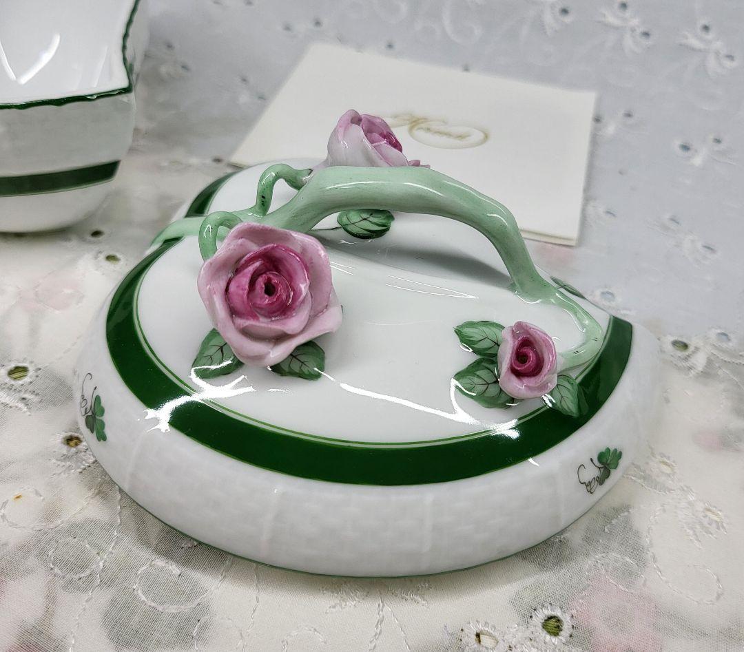 未使用近✨ヘレンド ウィーンの薔薇 ボンボニエール 小物入れ ピンクバラ ハート