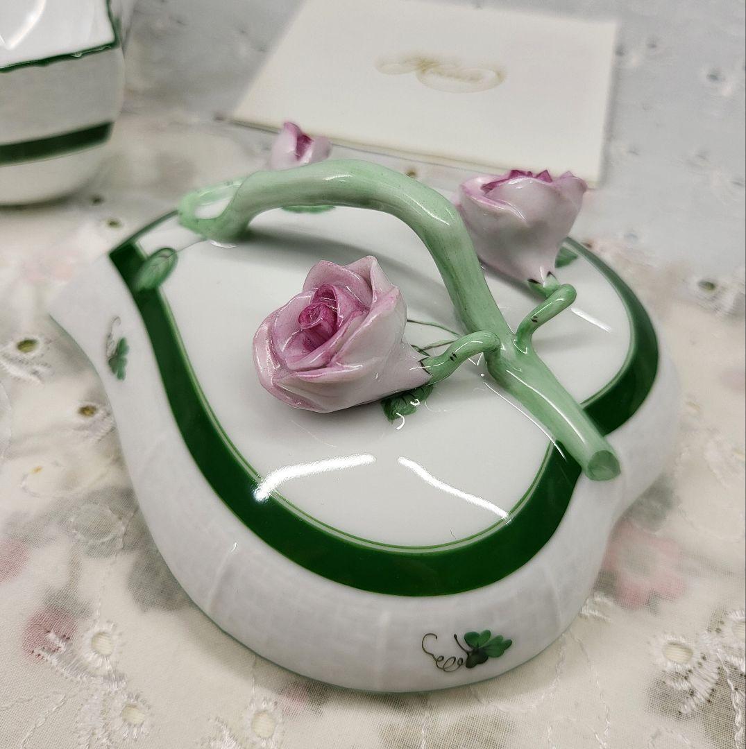 未使用近✨ヘレンド ウィーンの薔薇 ボンボニエール 小物入れ ピンクバラ ハート