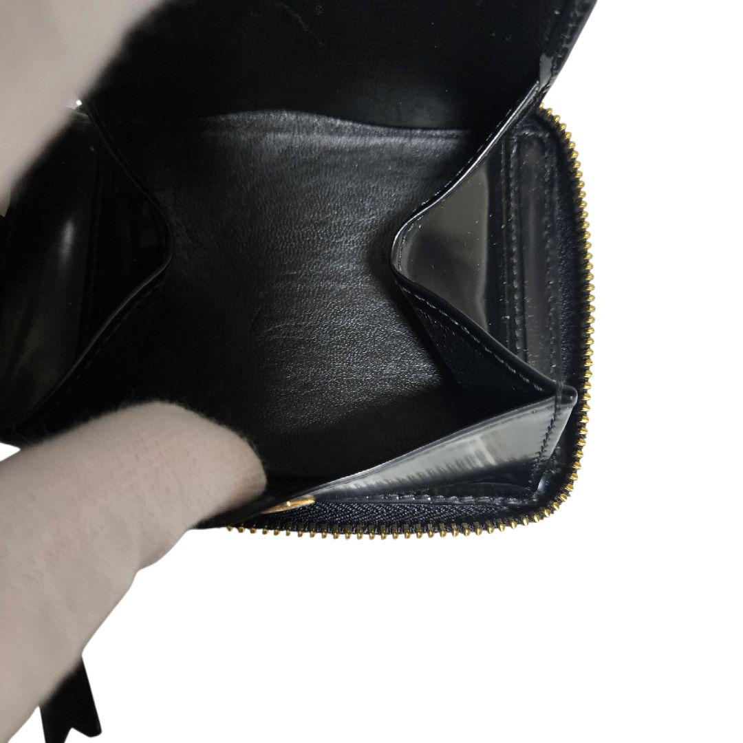 コムデギャルソン 二つ折り ポルカドット ラウンドファスナー黒 SA7100NE