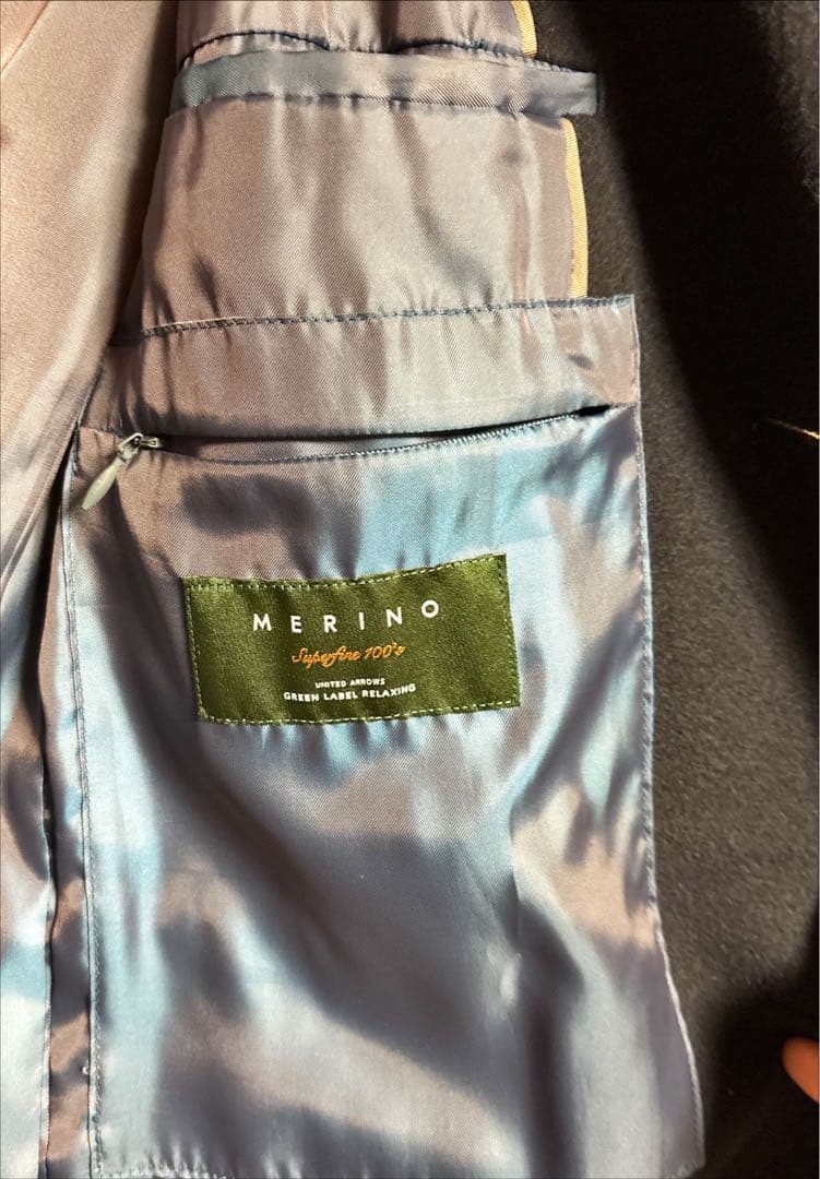美品 green label relaxing チェスターコート ネイビー M