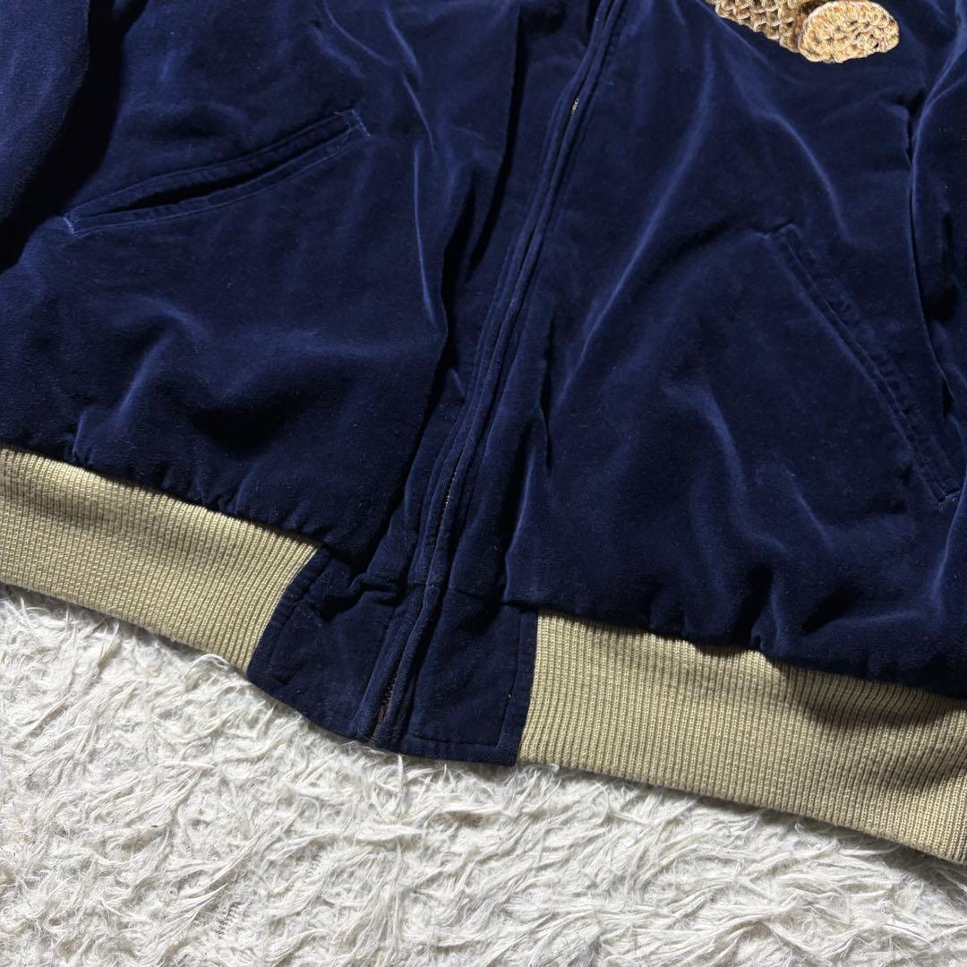 メ*4様 美品■DENIME スカジャン　リバーシブル　別珍　刺繍　鷹　狼　ウル