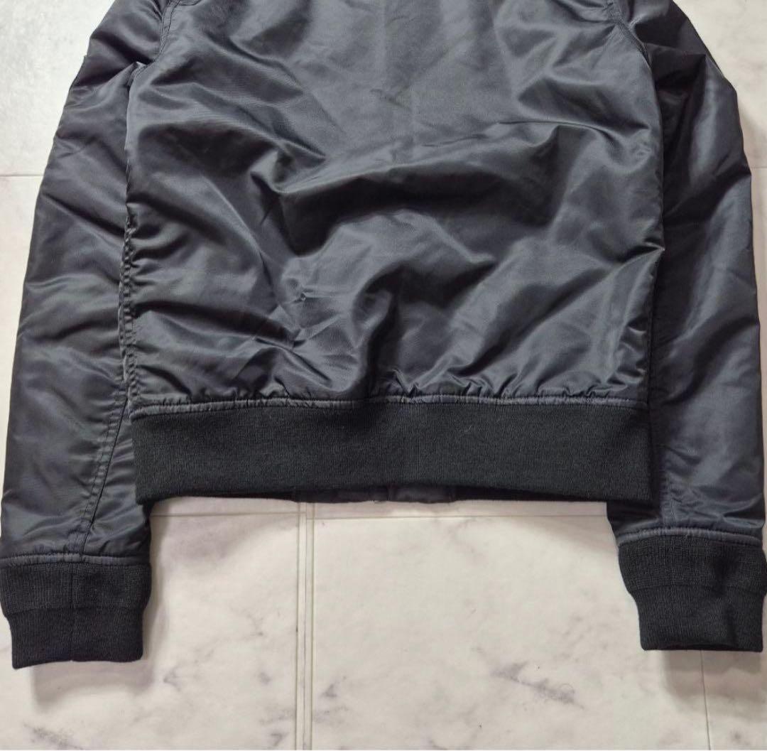 【美品】Schott MA-1 フライトジャケット ロゴ刺繍 ワッペン 黒 M