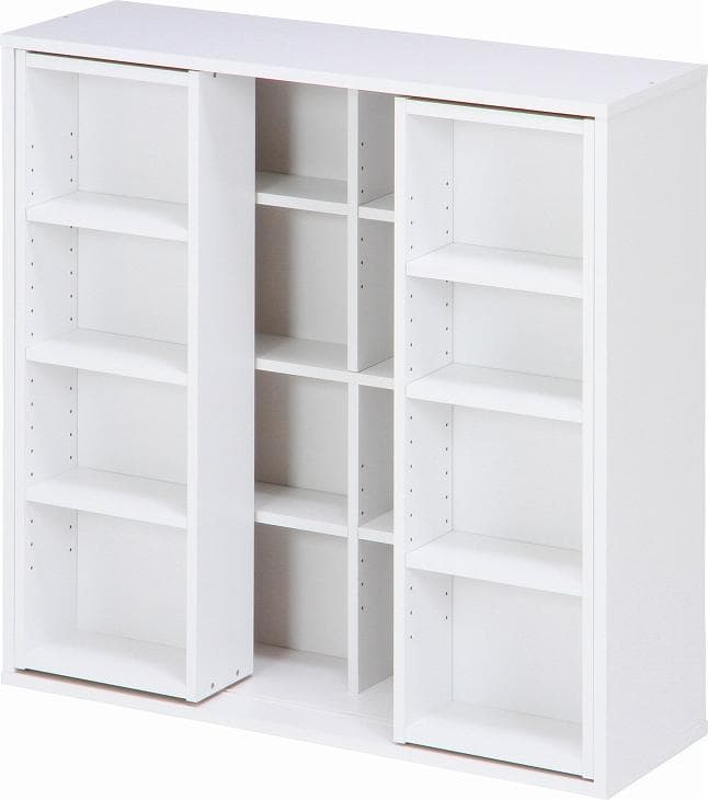 ダブルスライド収納棚 W90 ホワイト