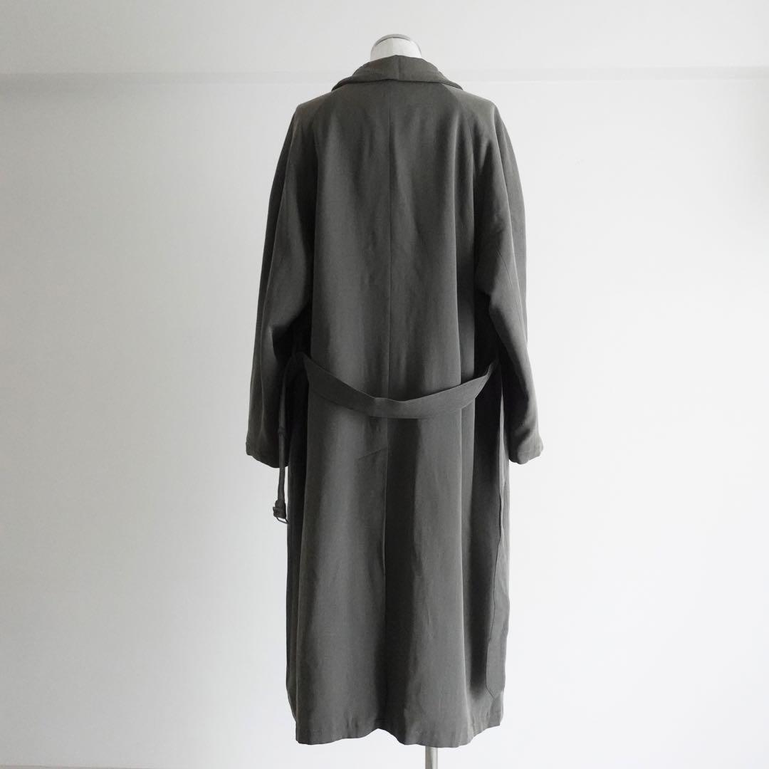 1990s LANVIN Paris レーヨンウールギャバジン　ベルテッドコート