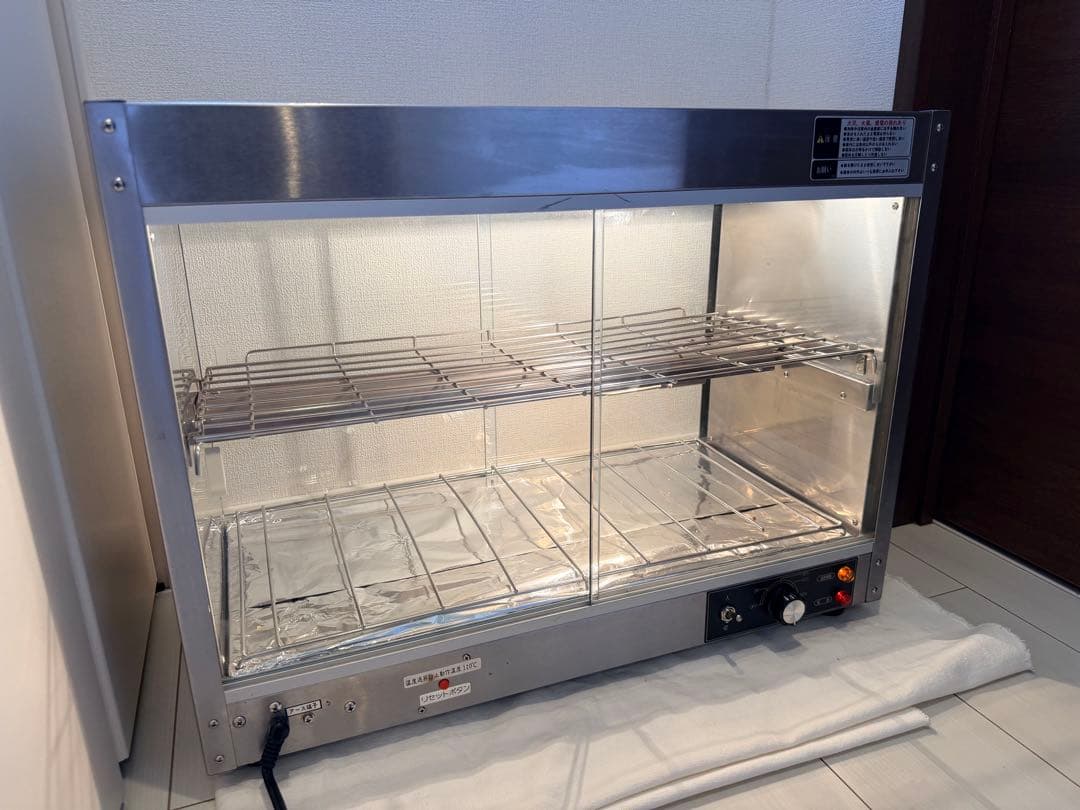 ステンレス製二段式ホットショーケースw600×D300×H460動作確認済み