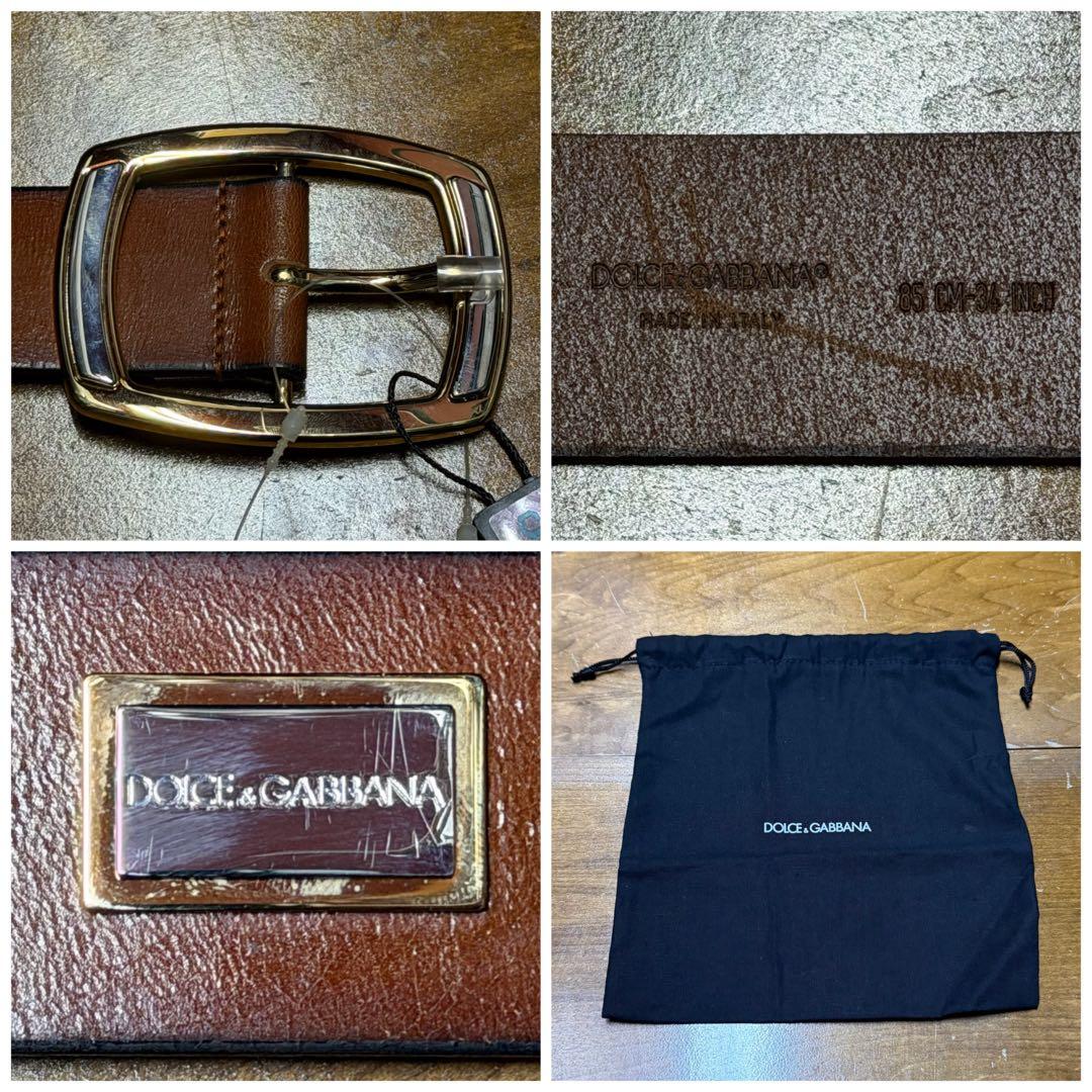 未使用 85サイズ DOLCE&GABBANA 加工デザインベルト