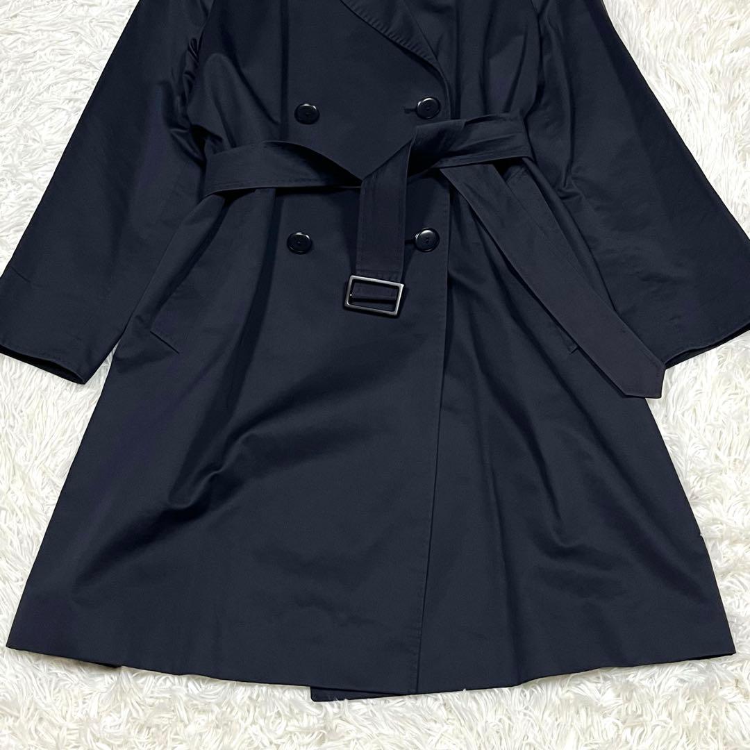 MaxMara ダブル ベルテッドコート ネイビー 銀タグ イタリア製 サイズM