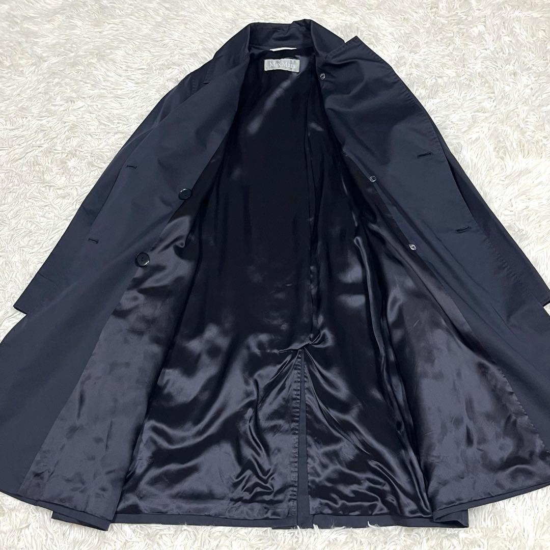 MaxMara ダブル ベルテッドコート ネイビー 銀タグ イタリア製 サイズM