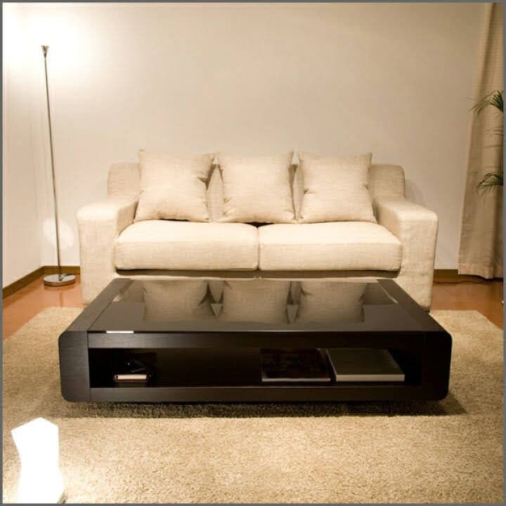 8万5000円のローテーブル 木製 ガラス ブラック 130cm ※値下げ不可