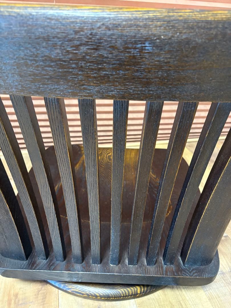 回転座椅子　無垢　和モダン　和室　タモ材　オーク材