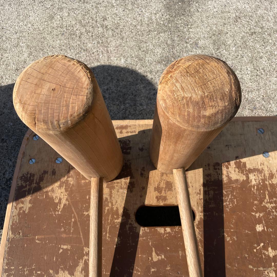 臼・うす・ウス・欅臼・餅つき臼３升臼杵2本セット横浜から50kmほど