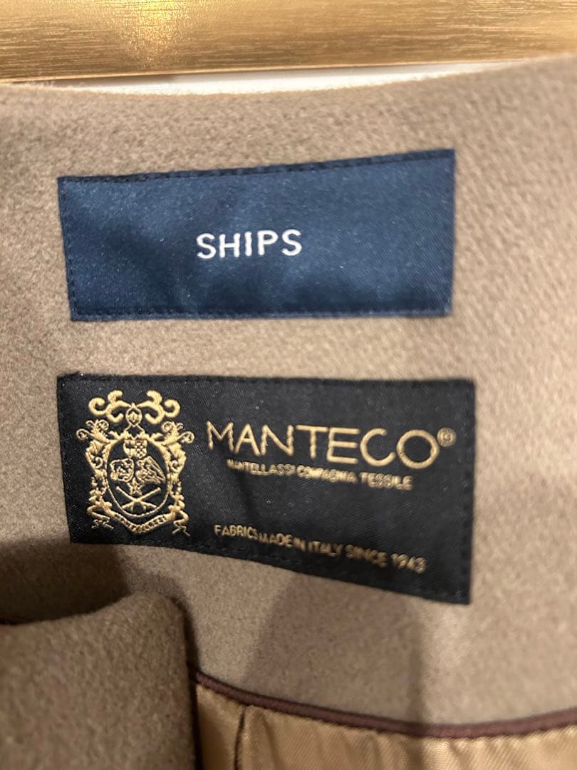 新品　SHIPS MANTECO マンテコ　ノーカラーコート