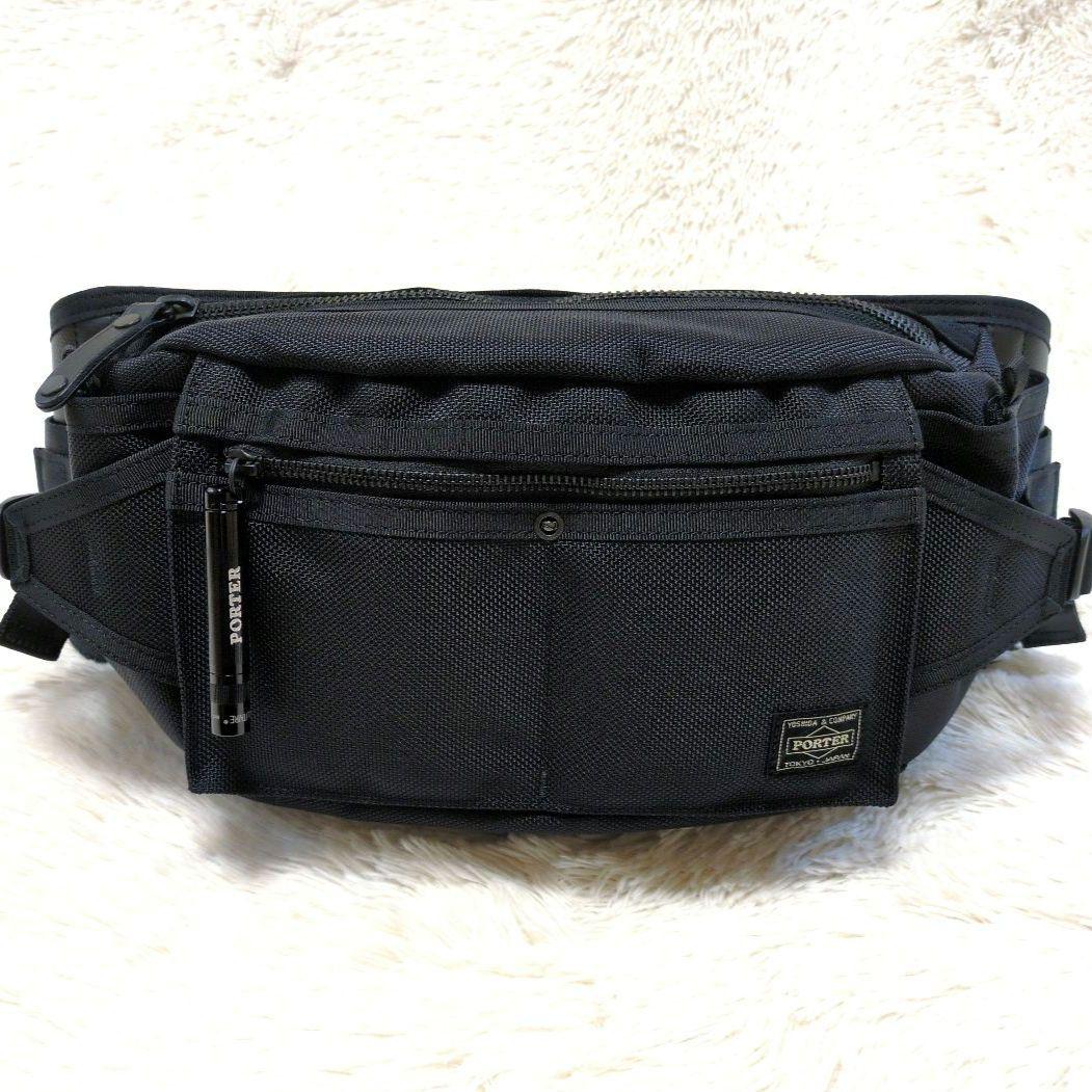 【新品同様】PORTER　HEAT　ウエストバッグ　L　マグライト付　現行モデル