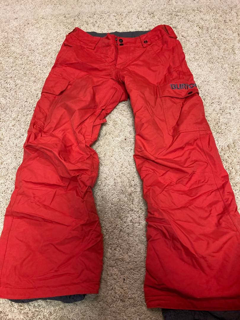 Burton キッズスノーボードウェア上下セット　赤 迷彩柄　M