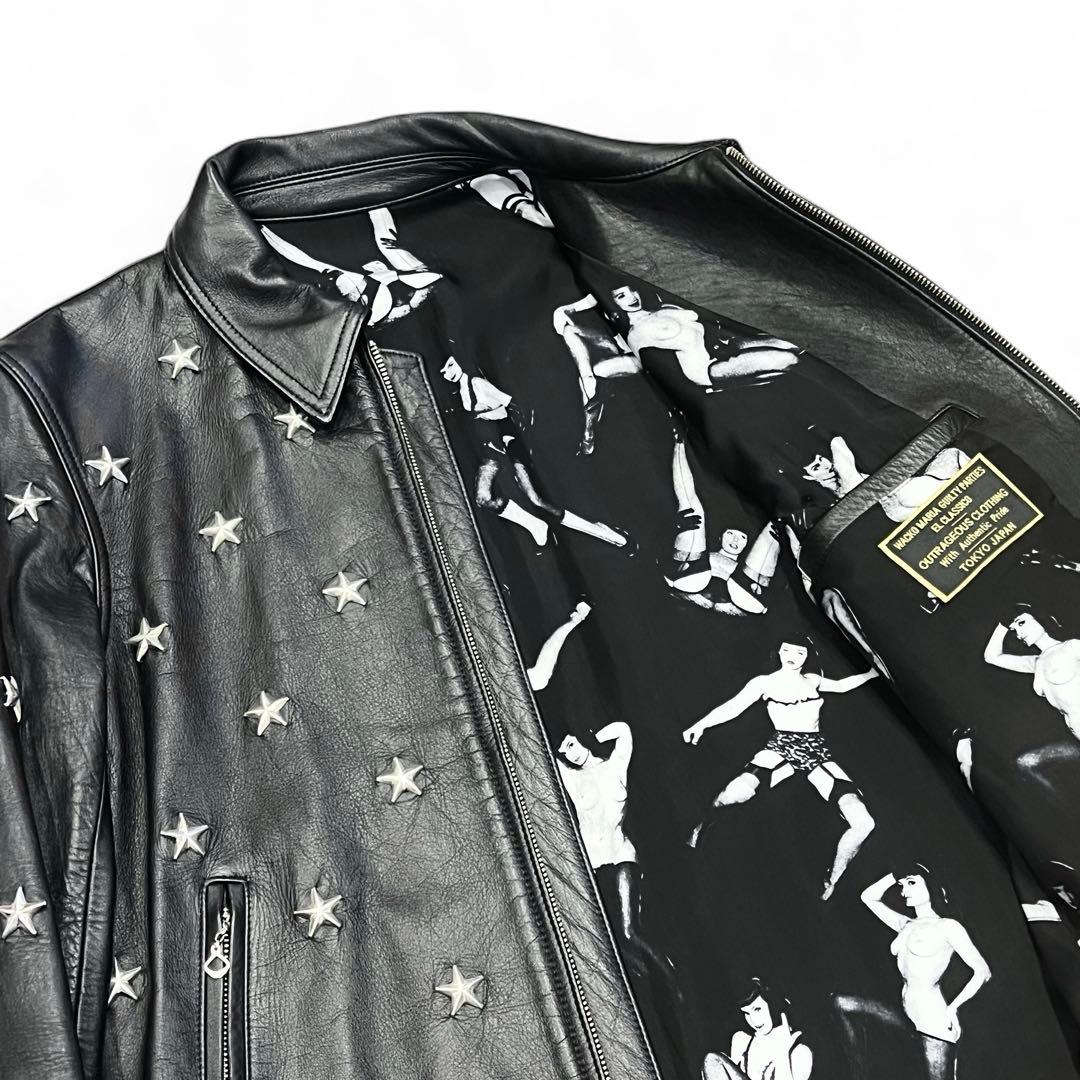 WACKO MARIA BMS限定 スタースタッズ シングルライダースジャケット
