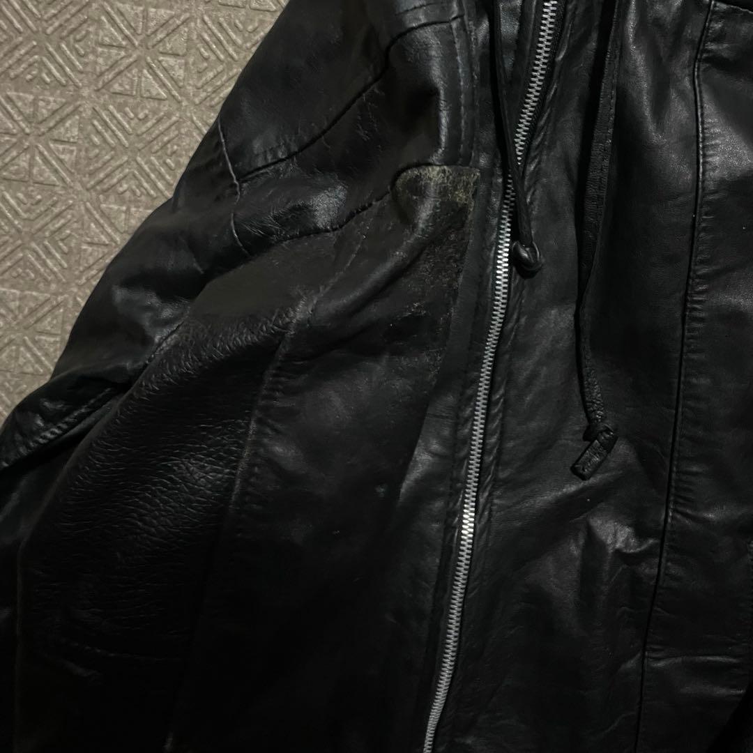 opium darkwear black zip hoodie jacket本革