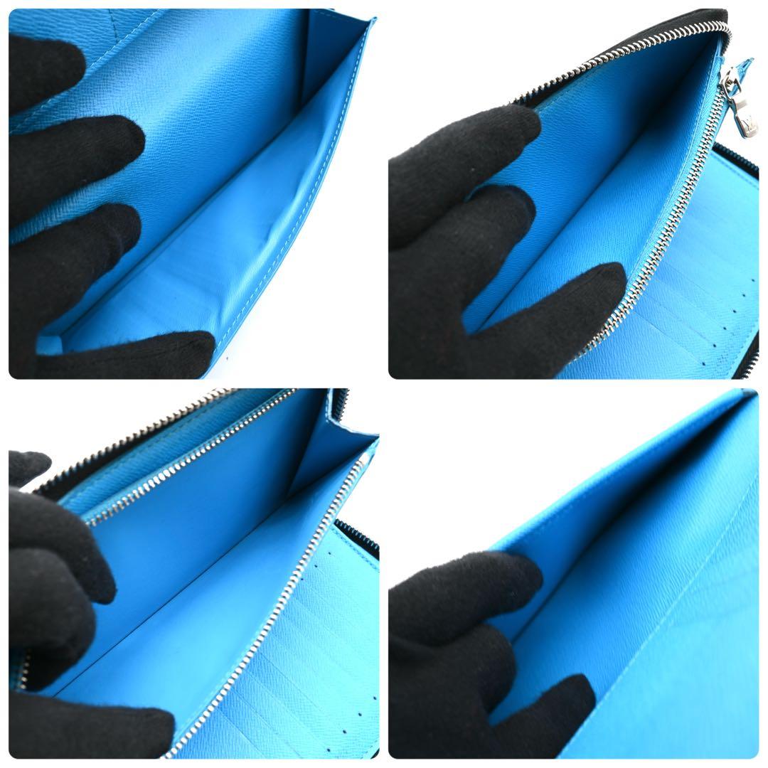 ルイヴィトン タイガラマ ジッピーウォレット ヴェルティカル ブルー 長財布