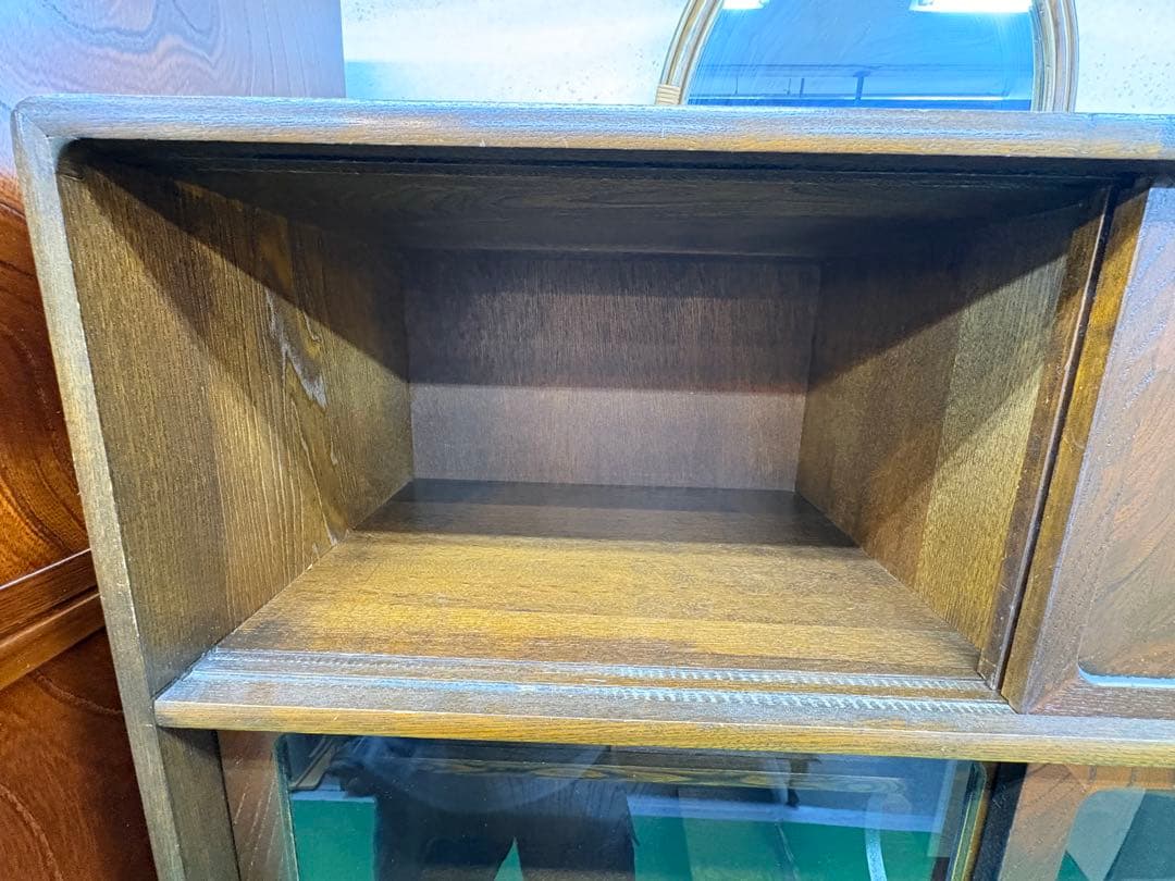高級　欅（ケヤキ）　茶箪笥　和家具　飾り棚　違い棚　美品　飾り棚　昭和レトロ