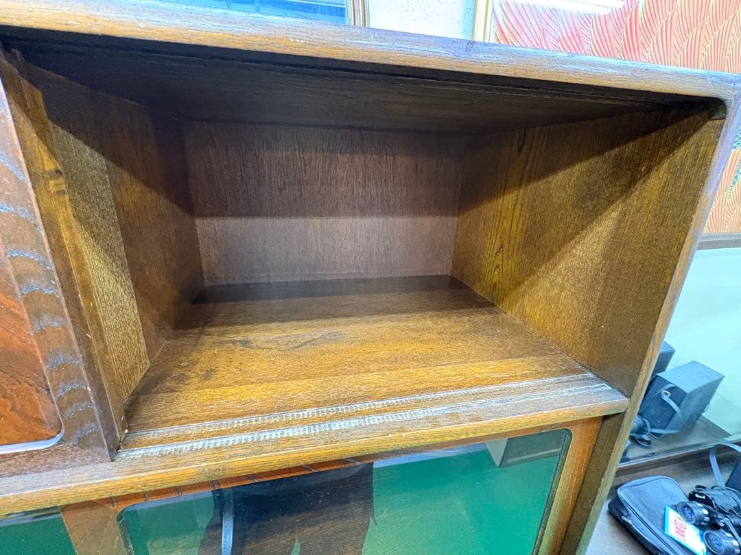 高級　欅（ケヤキ）　茶箪笥　和家具　飾り棚　違い棚　美品　飾り棚　昭和レトロ