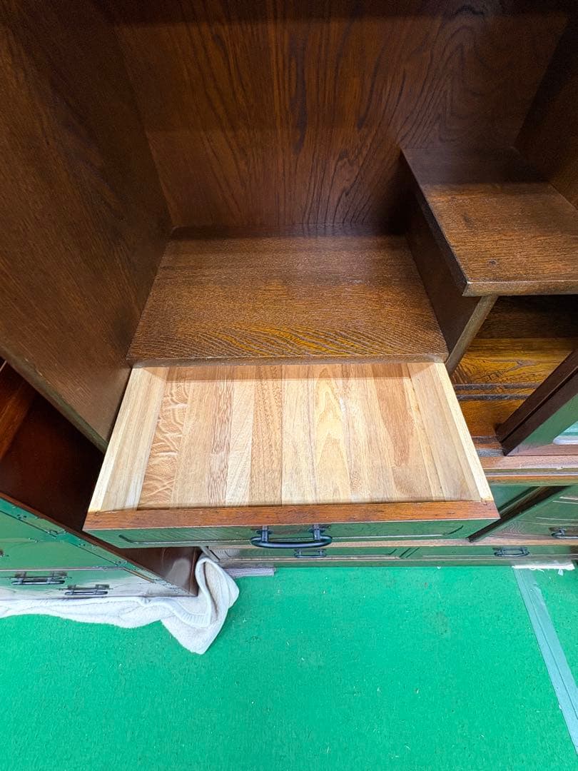 高級　欅（ケヤキ）　茶箪笥　和家具　飾り棚　違い棚　美品　飾り棚　昭和レトロ
