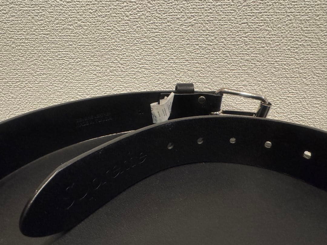 Supreme Repeat Leather Belt 黒 S