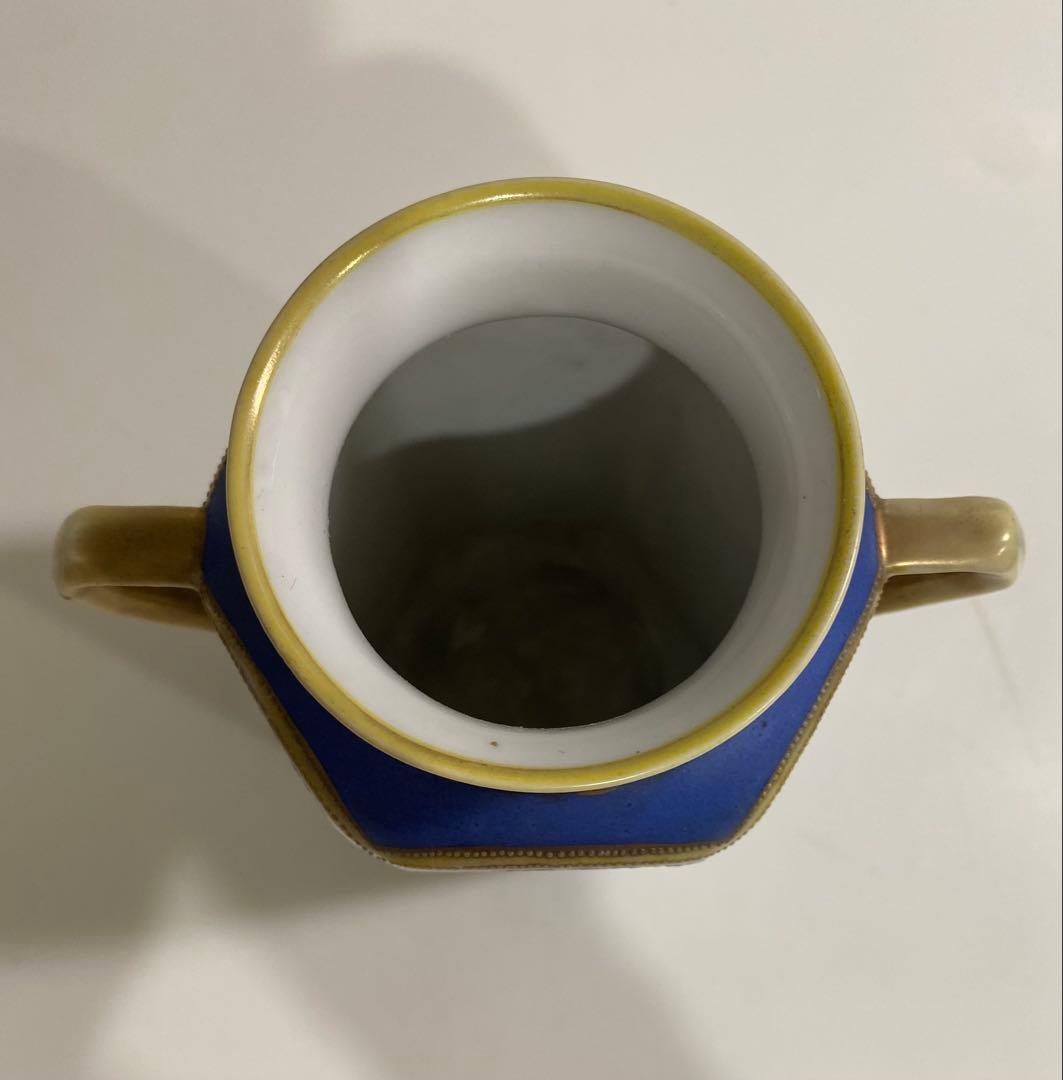 オールドノリタケ花瓶　マルキ印　ブルー