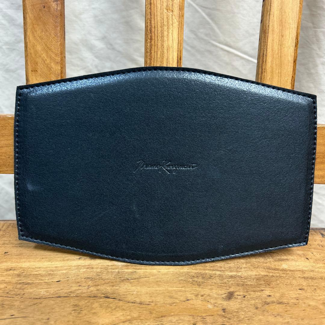 mame Synthetic Leather Boston Bag ブラック