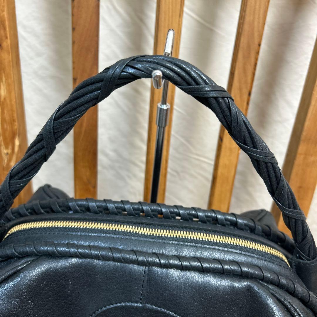 mame Synthetic Leather Boston Bag ブラック