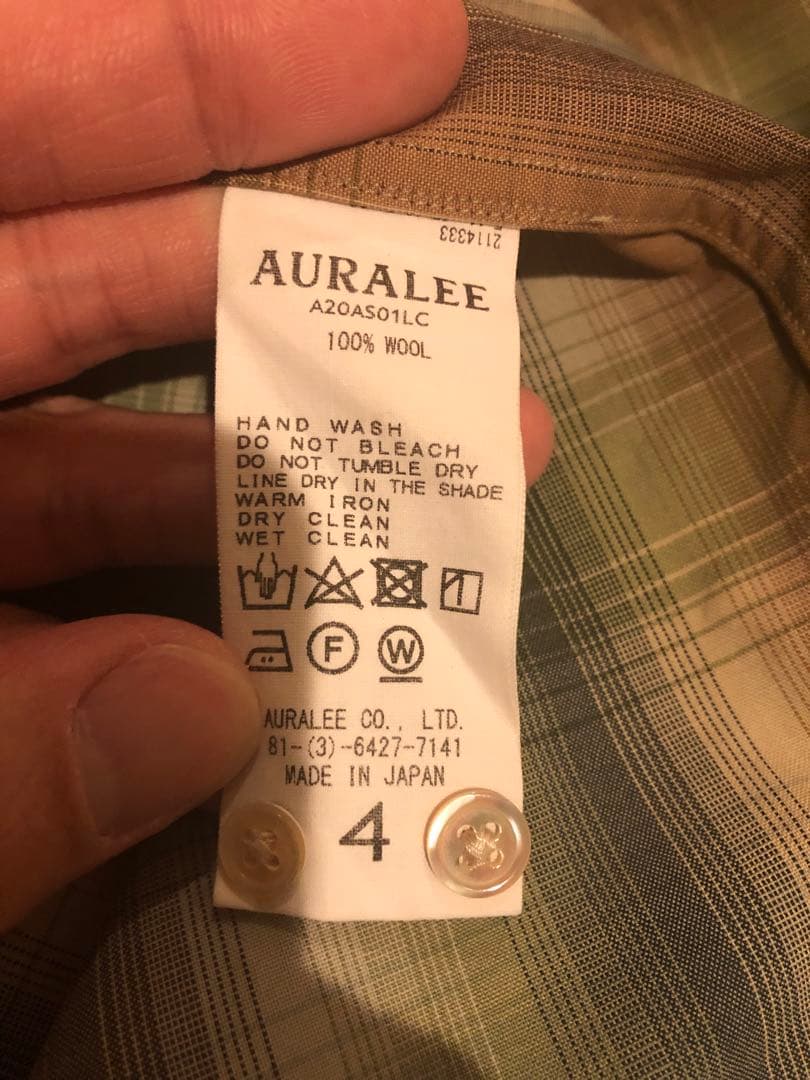 AURALEE オーラリ20aw ウールチェックシャツ 4