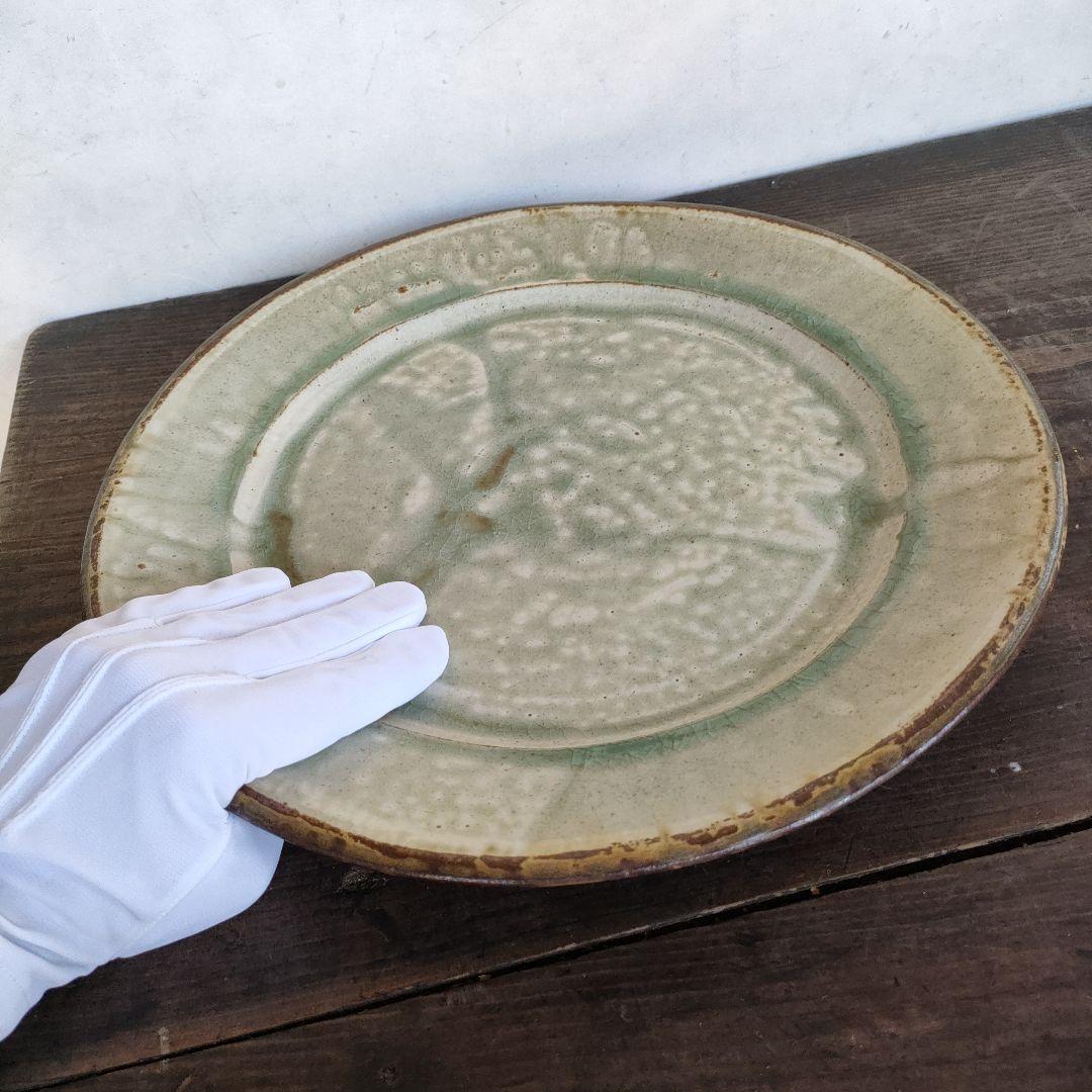 出西窯 大皿 35cm 出雲 民藝 未使用品 工芸 レア 希少 飾り皿