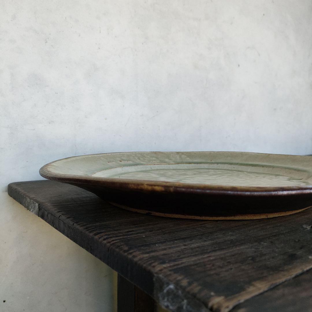 出西窯 大皿 35cm 出雲 民藝 未使用品 工芸 レア 希少 飾り皿
