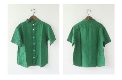 【新品】TIGRE BROCANTE　60リネンバンドカラーオープン半袖シャツ