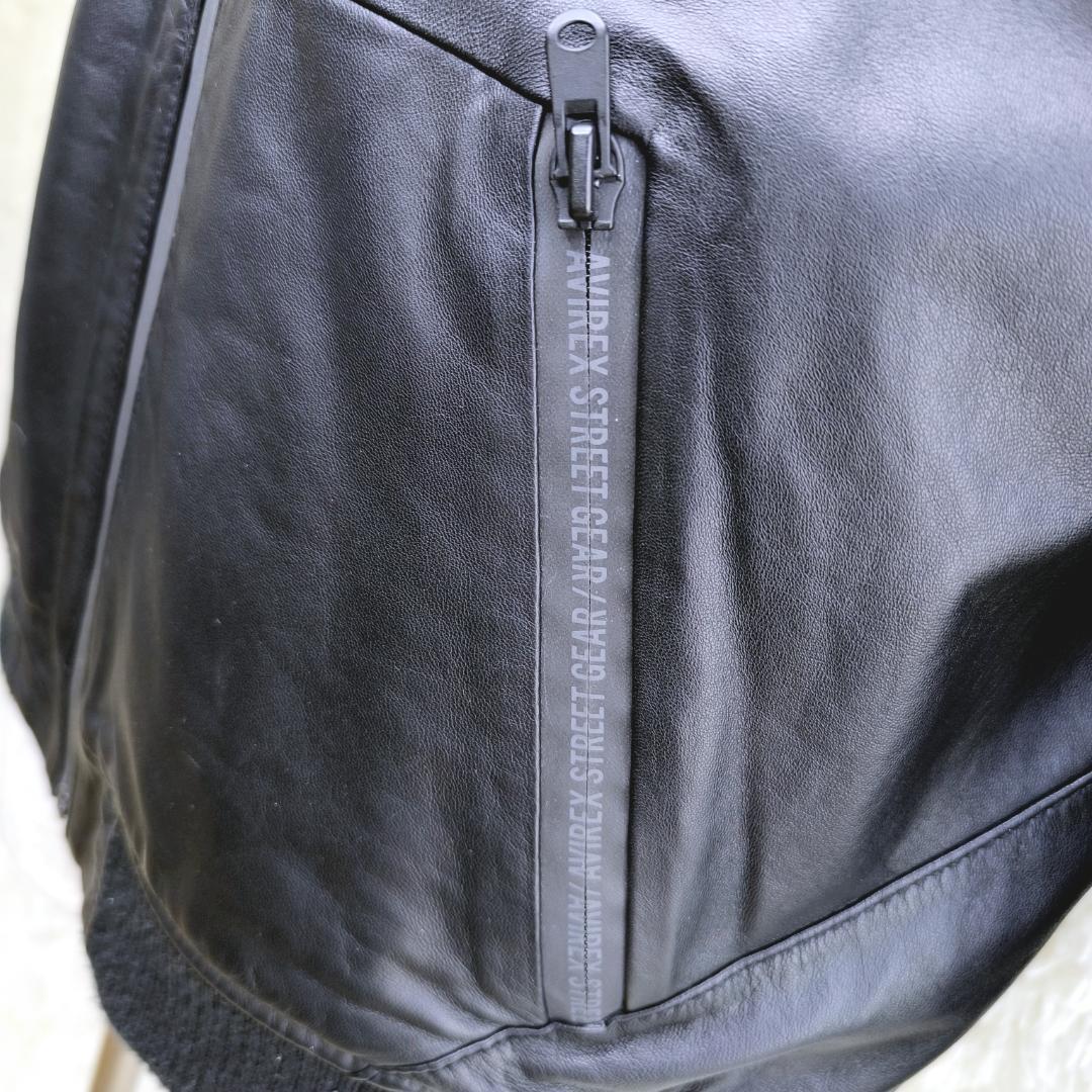 極美品✨　AVIREX　アヴィレックス　レザージャケット　パーカー　ラム羊　本革