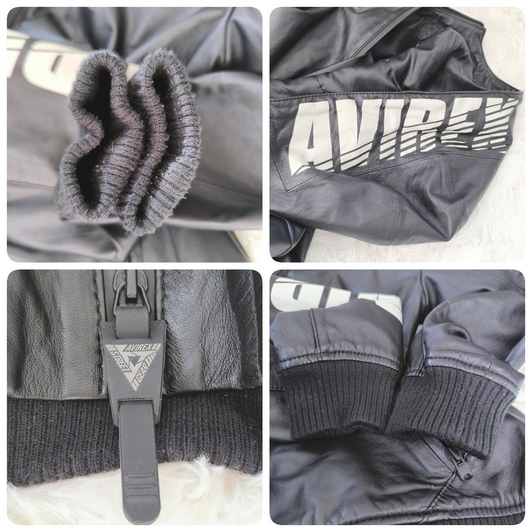 極美品✨　AVIREX　アヴィレックス　レザージャケット　パーカー　ラム羊　本革