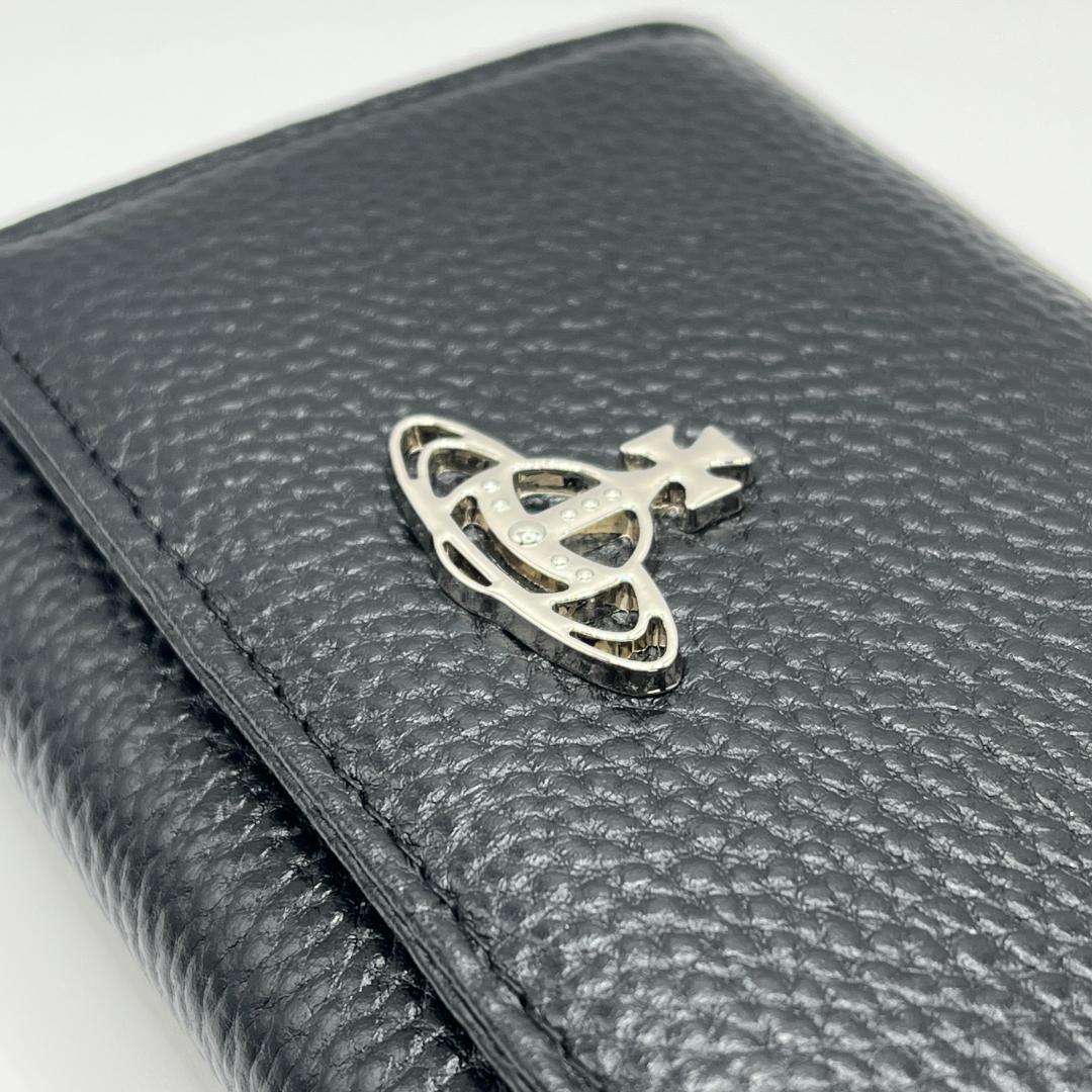 人気 Vivienne Westwood 特価 黒がま口 定番 折財布 高級感