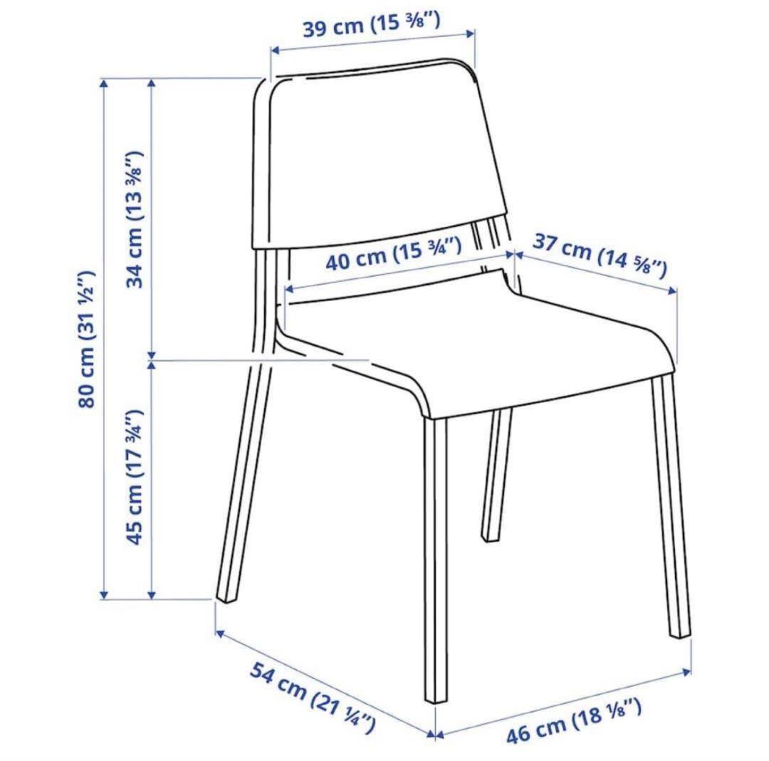【未使用】IKEA TEODORES テオドレス　オレンジ　ダイニングチェア2脚