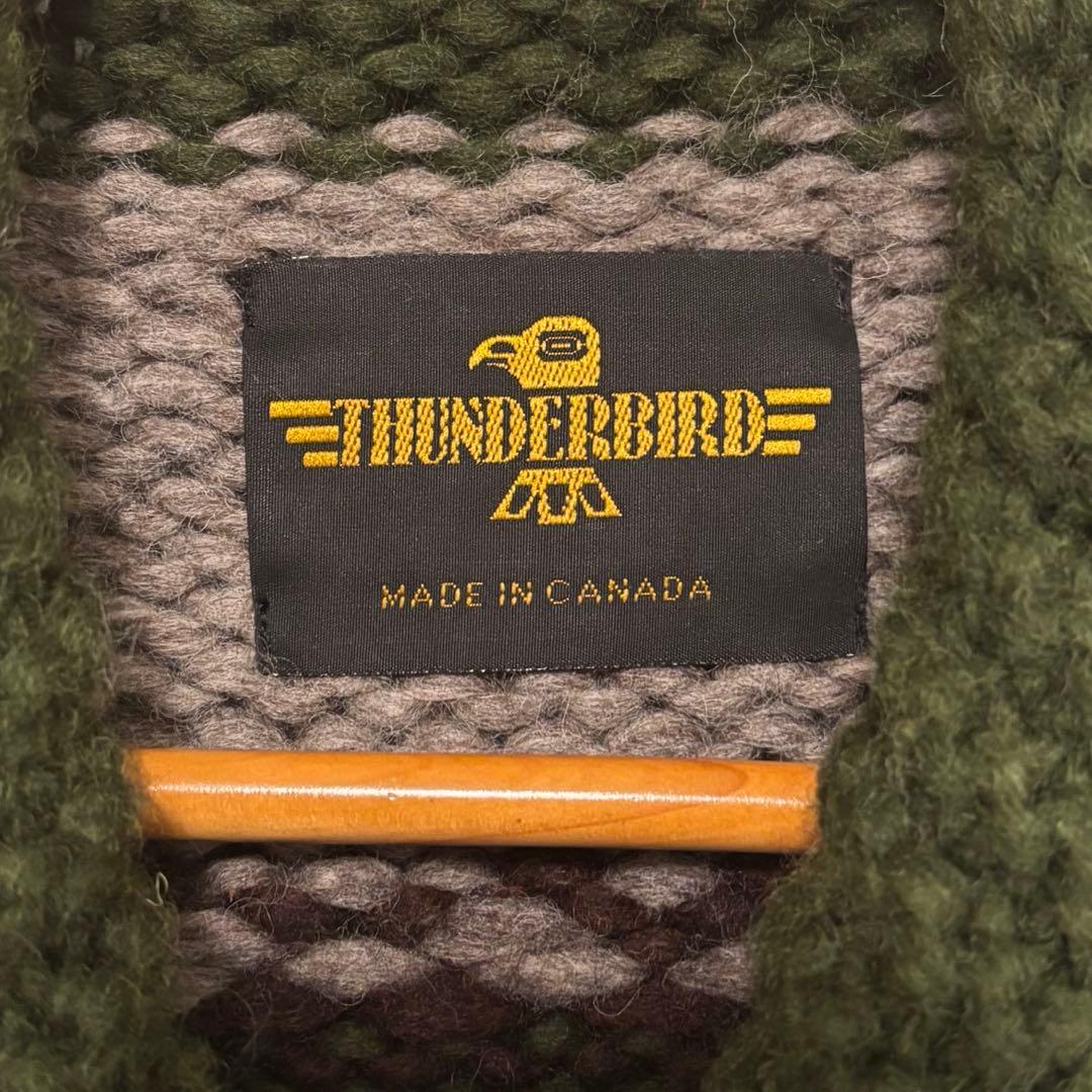 美品！THUNDERBIRD サンダーバード　カウチンセーター　メイプルリーフ