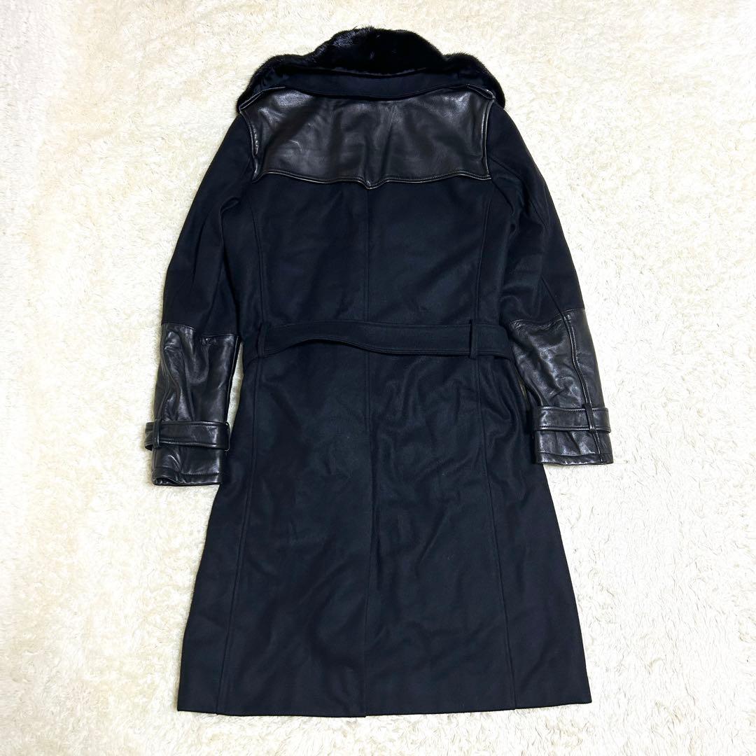 希少✨美品 1piu1uguale3 ミンク ウール レザー トレンチ 異素材