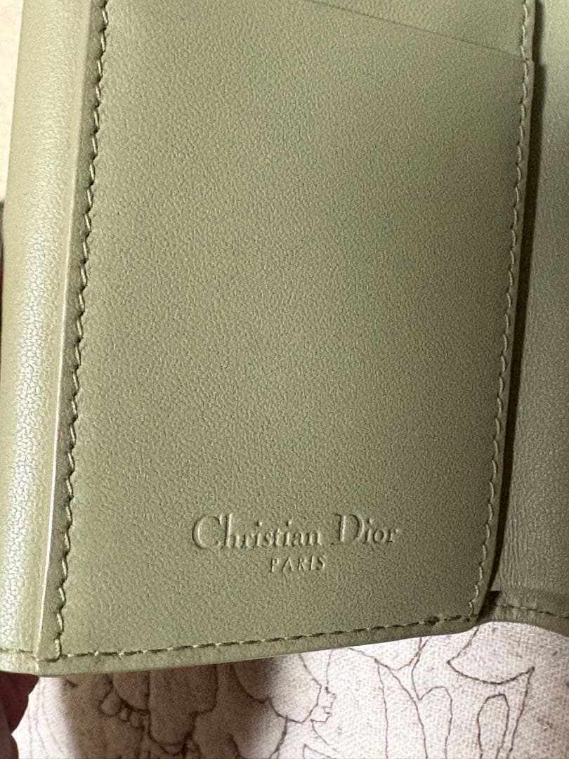 ChristianDior 三つ折り財布 グリーン 日本限定レディーデ