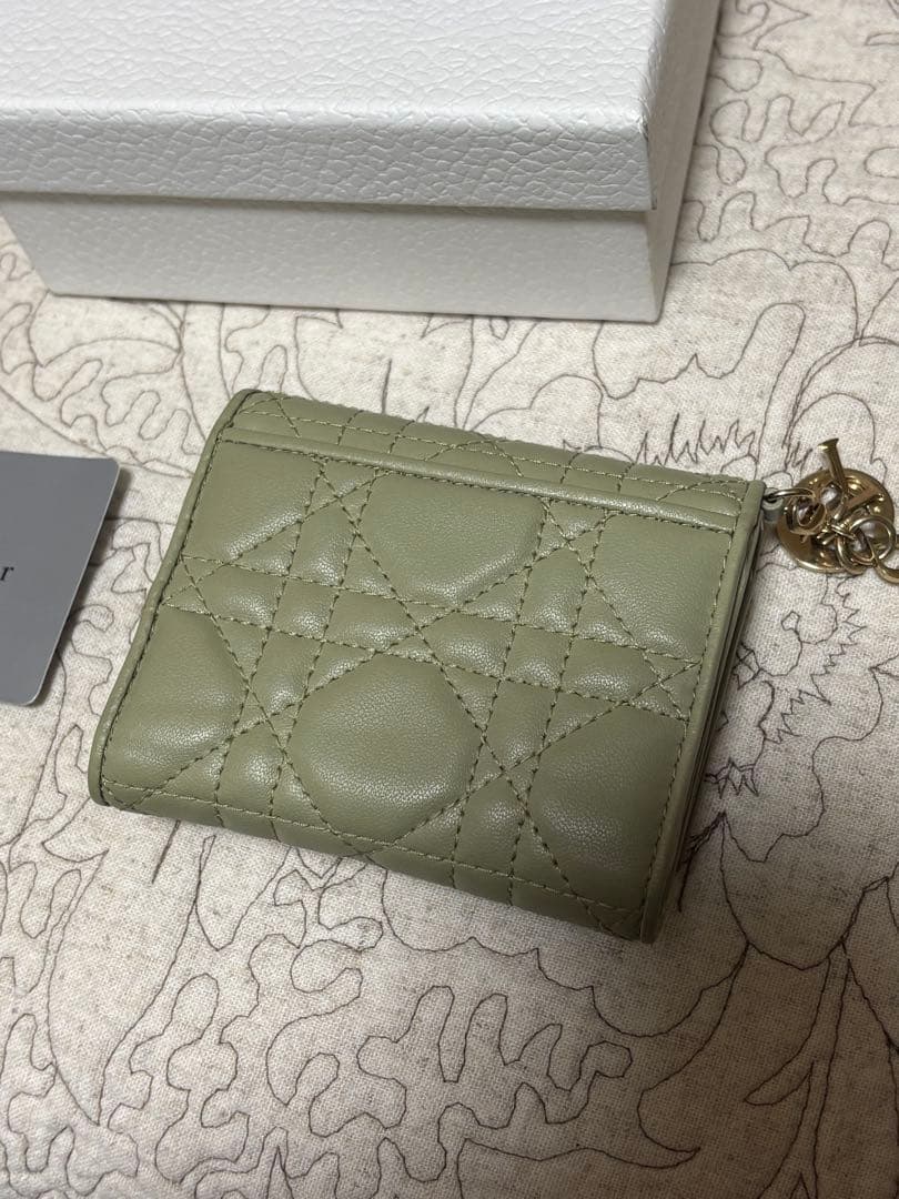 ChristianDior 三つ折り財布 グリーン 日本限定レディーデ