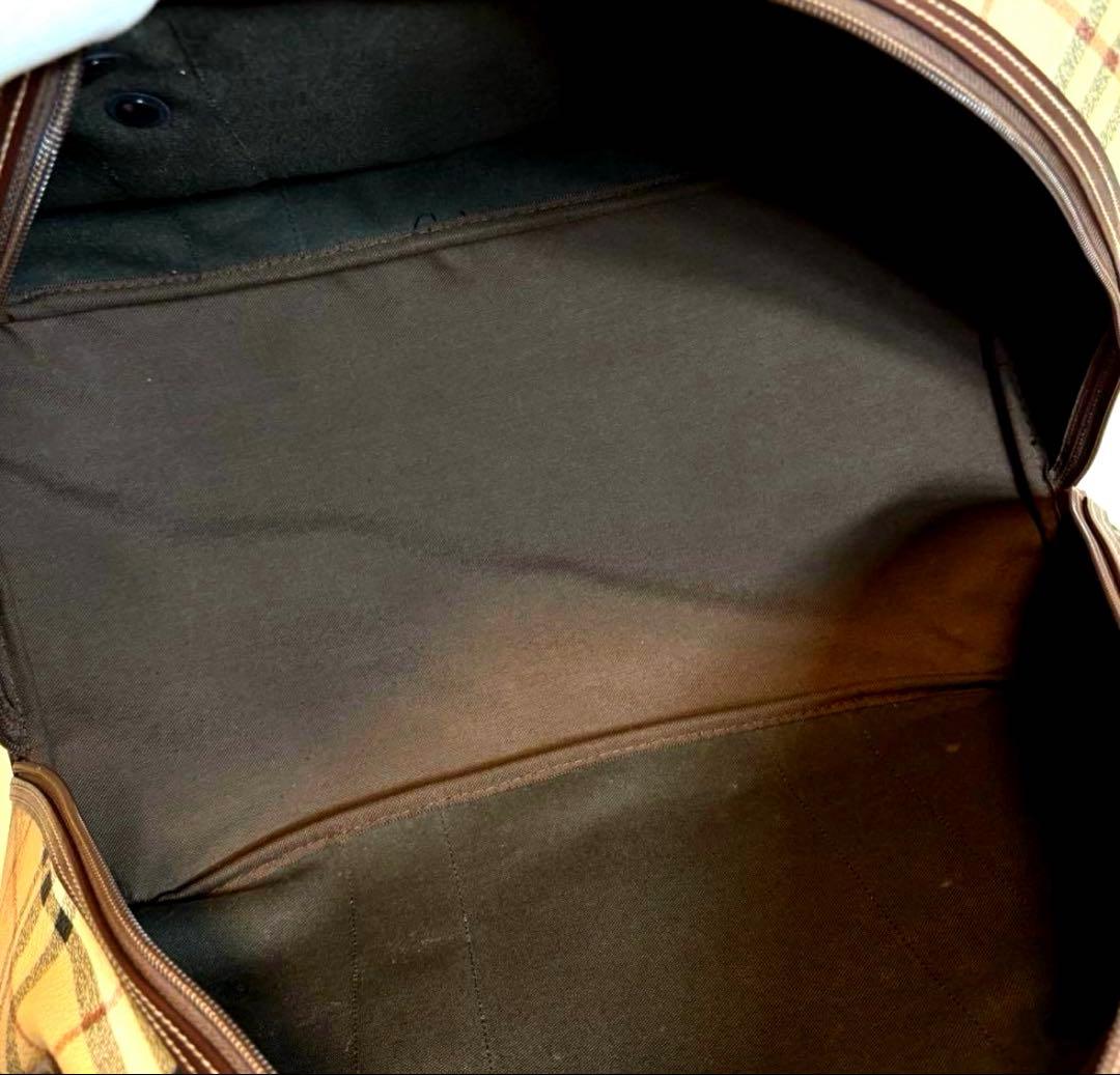 極美品 BURBERRY ボストンバッグ　ノバチェック　2段型PVC レザー鍵付