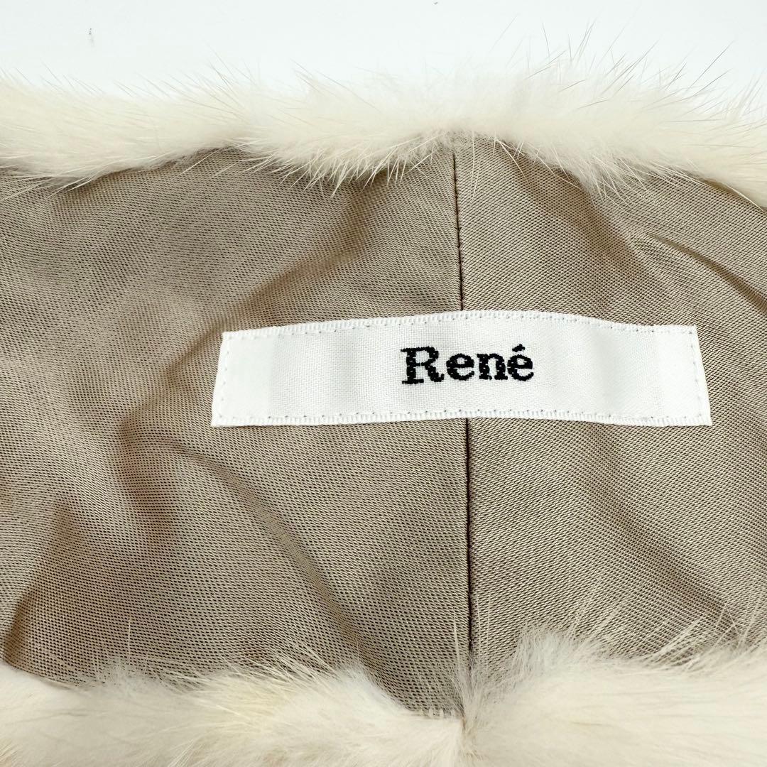 【美品✨】Rene ミンク　ファー　ティペット　リボン　ホワイト　白