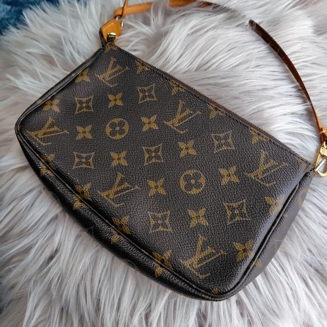 鑑定済・美品 ルイヴィトン モノグラム アクセソワール ストラップ付