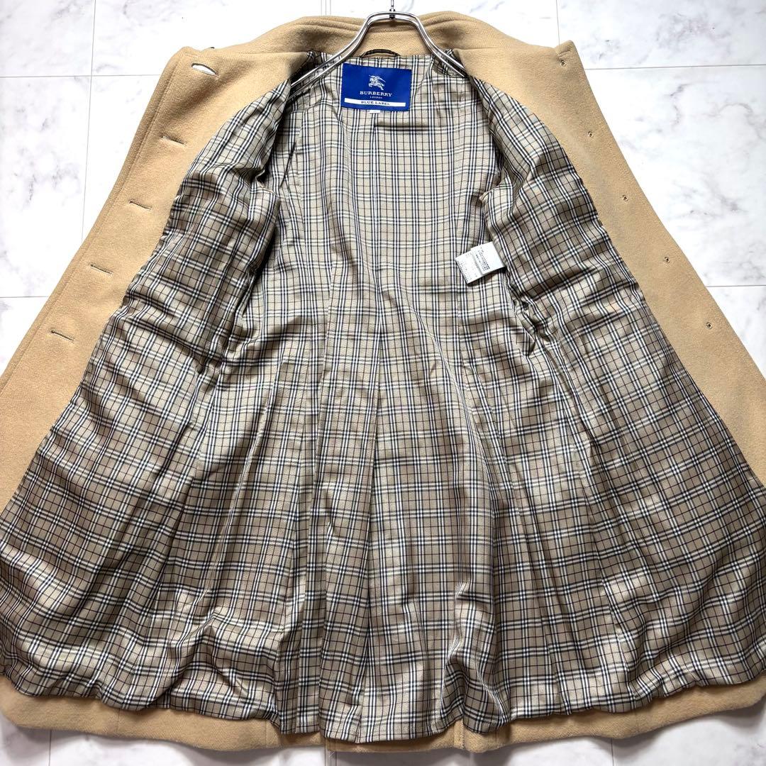 美品✨バーバリーブルーレーベル ウールコート ノバチェック アンゴラ混 38