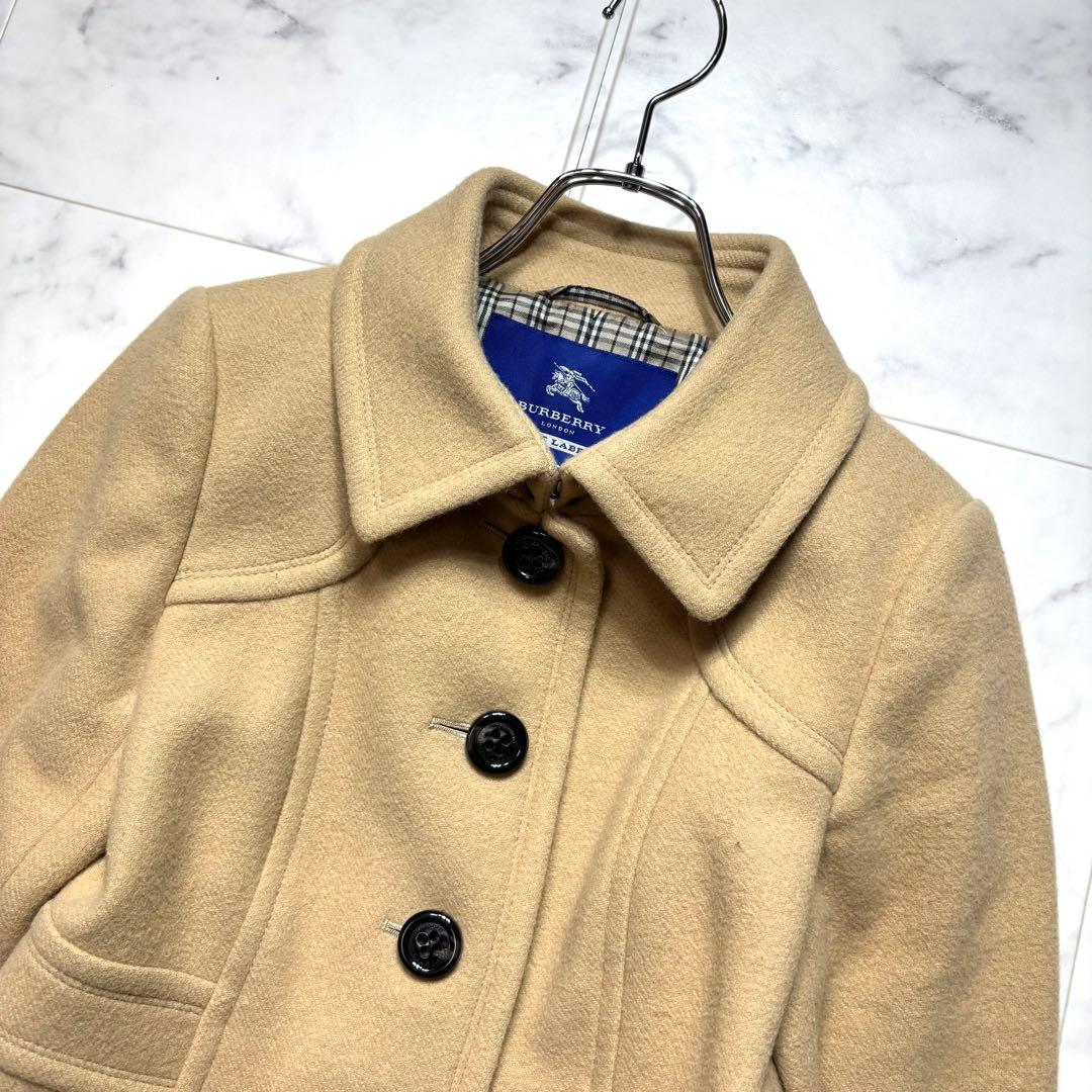美品✨バーバリーブルーレーベル ウールコート ノバチェック アンゴラ混 38